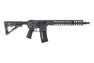Radian Weapons 16 inch AR 15 Model 1 with gray Finish has a Magpul pistol grip and 6 position stock